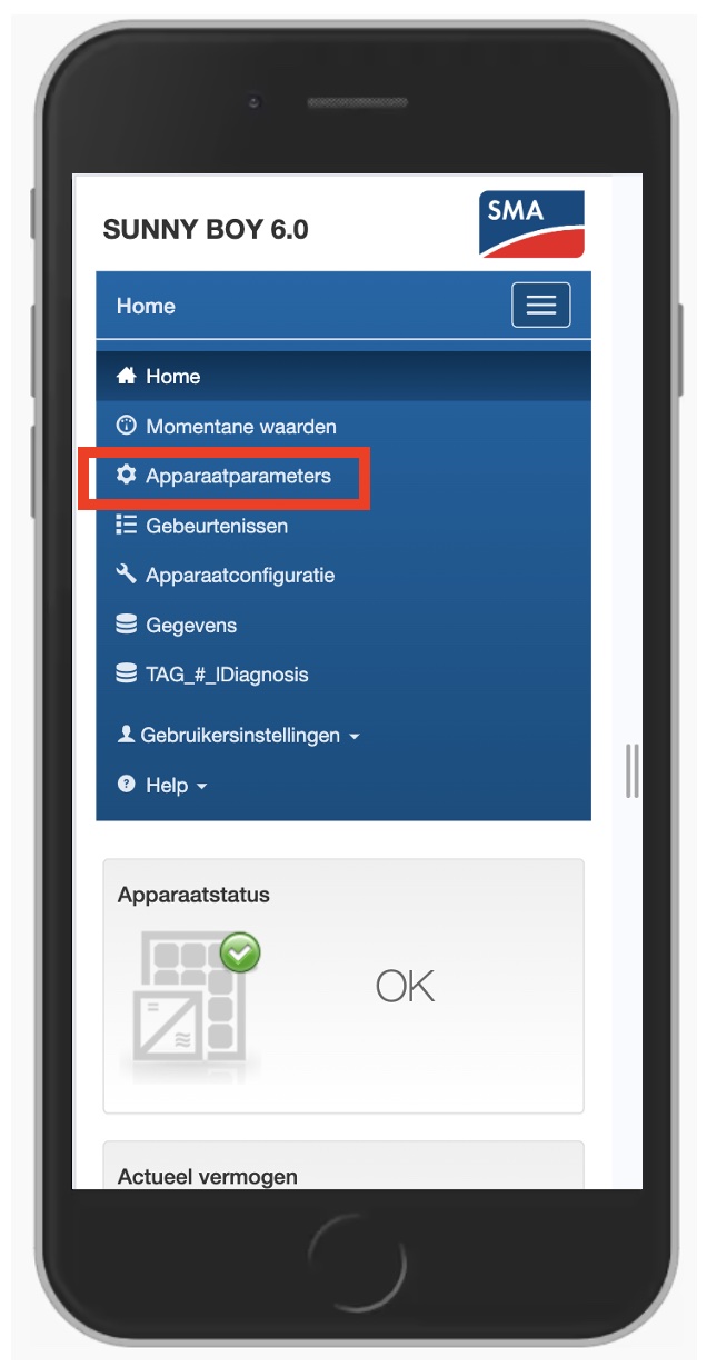 Apparaatparameters